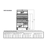 46 in. 16-Drawer Steel Tool Chest and Rolling Cabinet Set, Textured Red and Black Matte - Super Arbor