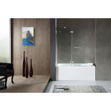 Pacific 48 in. x 58 in. Frameless Hinged Bathtub Door in Chrome - Super Arbor
