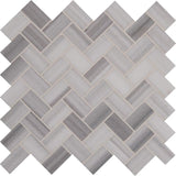 MSI Bergamo Herringbone 12 in. x 12 in. x 10 mm Polished Marble Mesh-Mounted Mosaic Tile (10 sq. ft. / case)