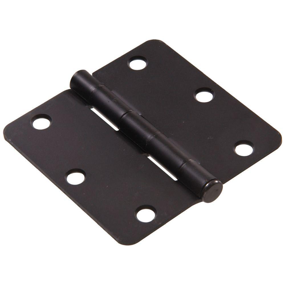 3-1/2 in. Antique Brass Residential Door Hinge with 5/8 in. Round Corner Removable Pin Full Mortise (9-Pack) - Super Arbor
