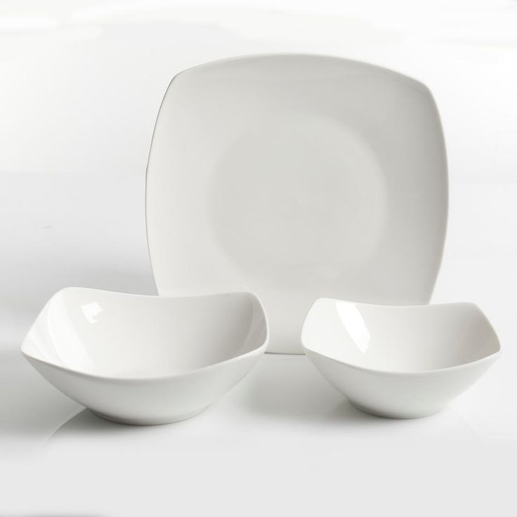 All You Need 48-Piece Modern White Porcelain Dinnerware Set (Service for 6)