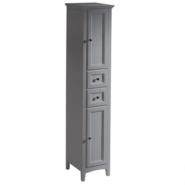 Oxford 14 in. W x  15.75 in. D x 68 in. H Bathroom Linen Storage Cabinet in Gray - Super Arbor