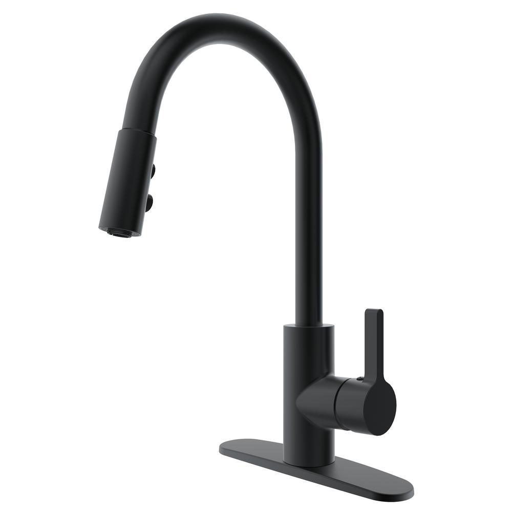 Single-Handle Pull-Down Sprayer Kitchen Faucet in Chrome - Super Arbor
