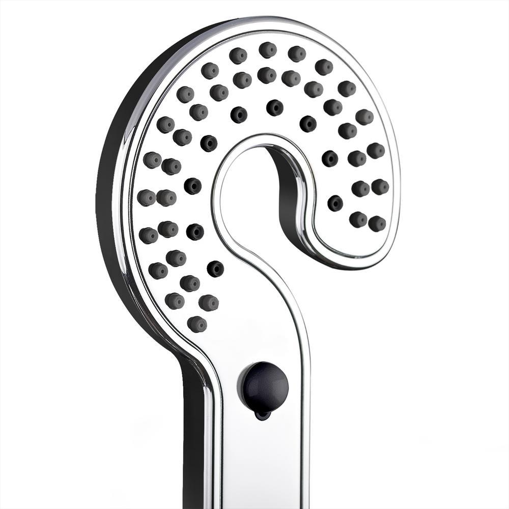 2-Spray 3.5 in. Single Wall Mount Handheld Adjustable Shower Head in Black - Super Arbor