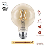 Philips Soft White G25 LED 40-Watt Equivalent Dimmable Smart Wi-Fi Wiz Connected Wireless Light Bulb