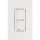 Caseta Wireless Smart Lighting Switch for All Bulb Types or Fans, Push Button, White - Super Arbor