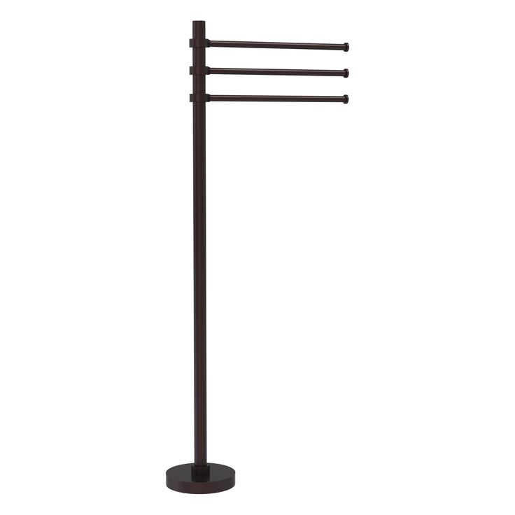 Allied Brass Towel Stand with 3 Pivoting 12-in Arms in Polished Nickel