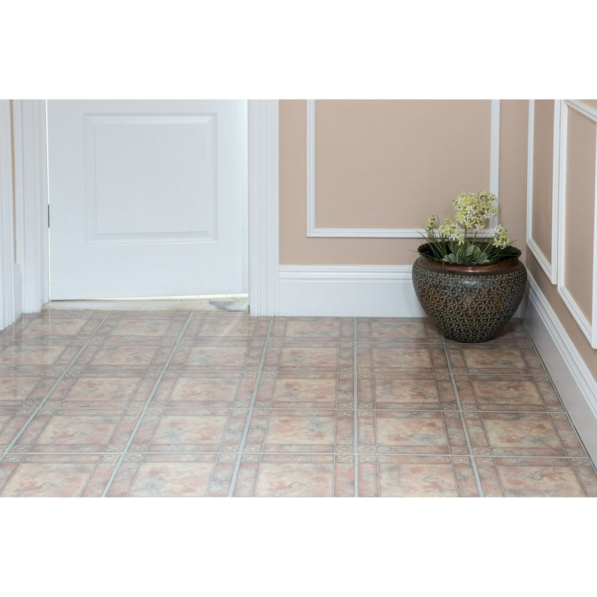 Achim Sterling Self Adhesive Vinyl Floor Tile — 20 Tiles/20 Sq. Ft., 12 x 12, Spanish Rose
