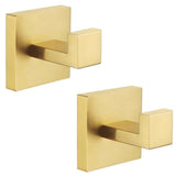 Square Bathroom Robe Hook and Towel Hook in Stainless Steel Matte Black (2-Pack) - Super Arbor