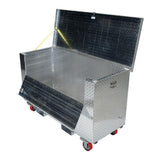 30 in. x 60 in. Aluminum Portable Fold Down Tool Box with Casters and Fork Pocket - Super Arbor
