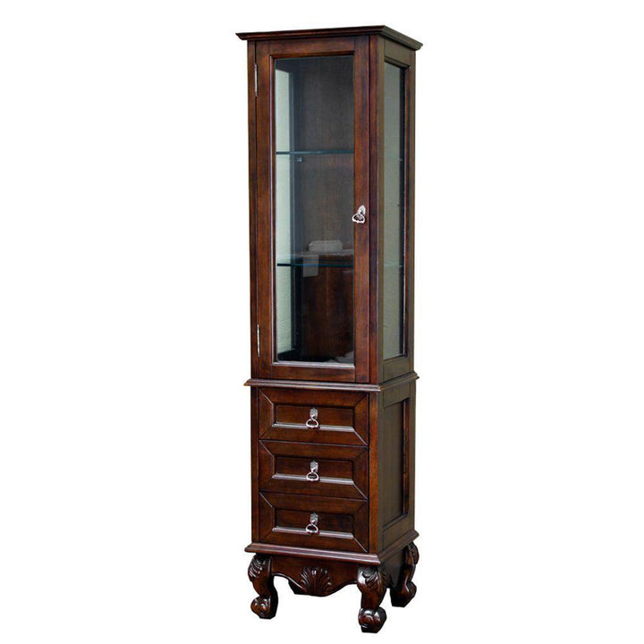 Bevington 18 in. W x 67 in. H x 14 in. D Bathroom Linen Storage Cabinet in Walnut - Super Arbor