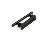 Contemporary 12 in. Black Powdered Ladder Pull and Flush Sliding Barn Door Handle - Super Arbor