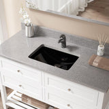 MR Direct Undermount Porcelain Bathroom Sink in Black with Pop-Up Drain in Antique Bronze