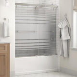 Lyndall 60 in. x 59-1/4 in. Frameless Mod Soft-Close Sliding Bathtub Door in Matte Black with 1/4 in. (6 mm) Clear Glass - Super Arbor
