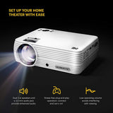 FLIK X7 1280 x 720 LCD Home Theater Projector System with 100 Lumens -Tripod and Case Included -Projects Up to 150 in. - Super Arbor