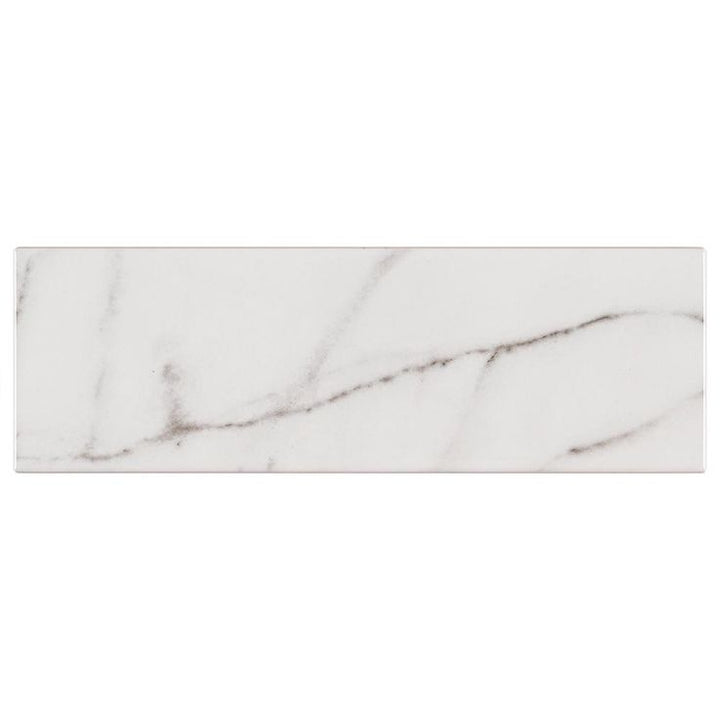 Jeffrey Court Glossy Carrara White 4 in. x 12 in. Ceramic Wall Tile (9.687 sq. ft. / case)