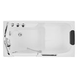 52.5 in. Left Side Walk-in Freestanding Bathtub Flatbottom Soaking SPA Tub in White - Super Arbor