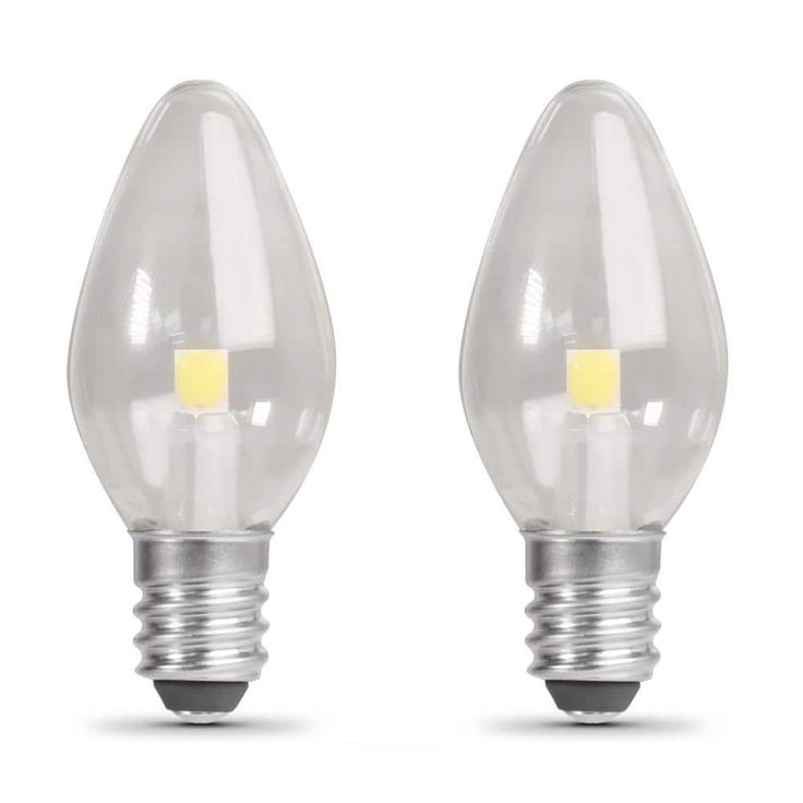 Feit Electric 1W Equivalent Clear Replacement C7 LED Night Light Bulb (2-Pack)