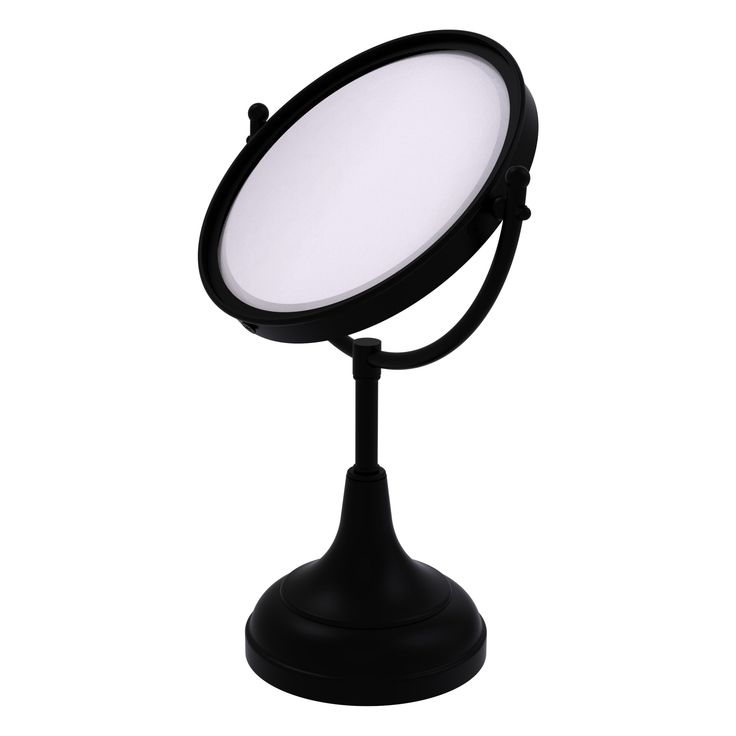 Allied Brass 8-in x 15-in Matte White Double-Sided Magnifying Countertop Vanity Mirror