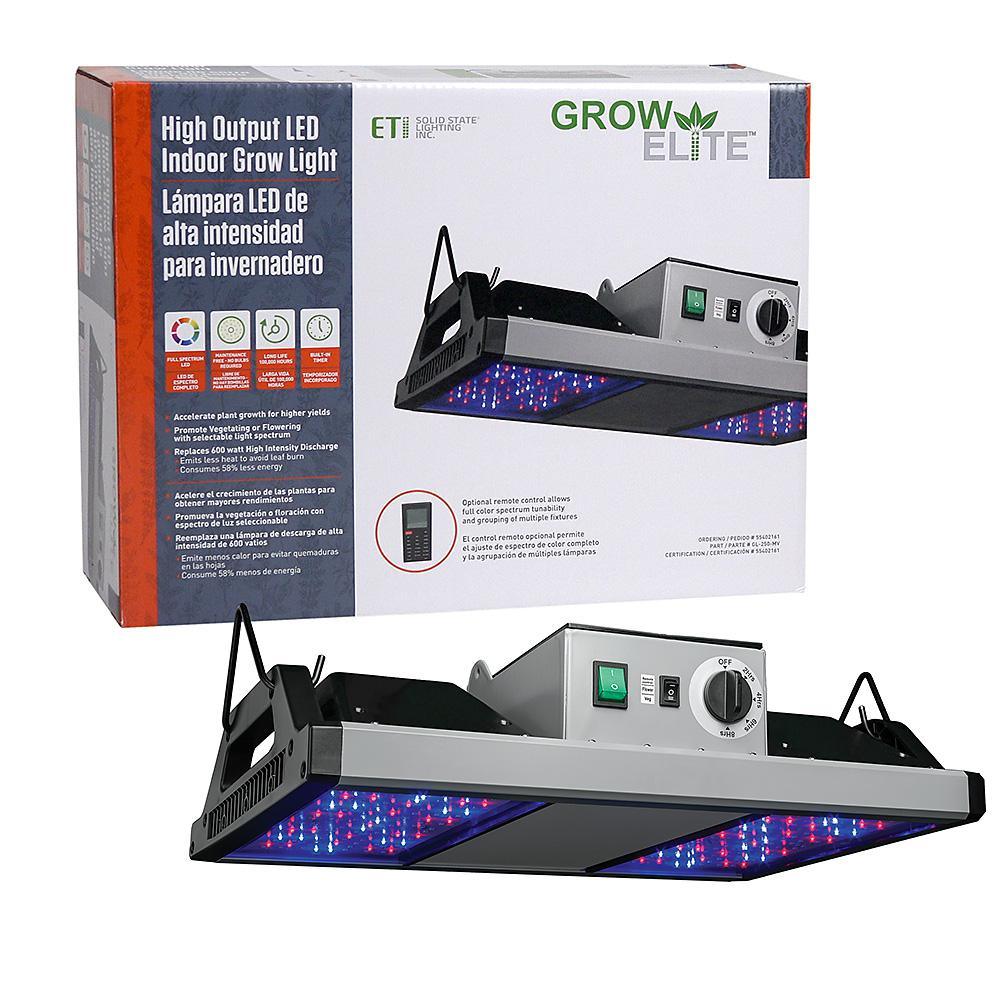 GrowElite Brushed Nickel Integrated LED 500-Watt High Output Indoor Grow Light Daylight 1000-Watt HID Replacement - Super Arbor