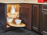 Rev-A-Shelf 32 in Natural Wood Two-Tier Half-Moon Lazy Susan