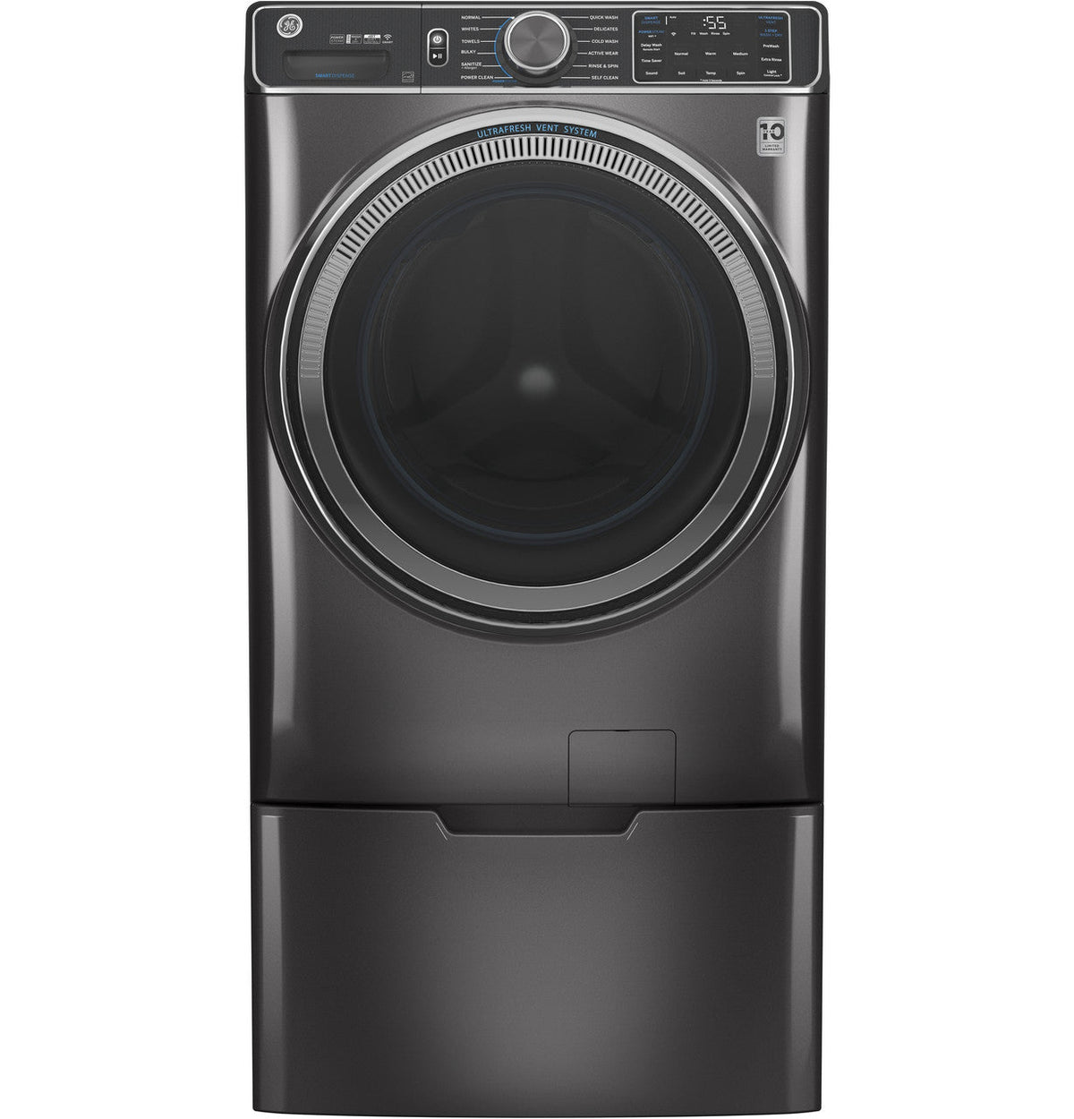 GE UltraFresh Vent System 5-cu ft Stackable Steam Cycle Front-Load Washer (White) ENERGY STAR