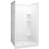 Ensemble 35-1/4 in. x 36 in. x 77 in. Shower Kit in White - Super Arbor