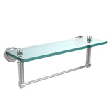 Dottingham 16 in. L  x 5 in. H  x 5 in. W  Clear Glass Vanity Bathroom Shelf with Towel Bar in Matte Black - Super Arbor