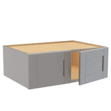 Home Decorators Collection Washington Veiled Gray Plywood Shaker Assembled Wall Kitchen Cabinet Soft Close 33 in. W 24 D in. 12 in. H