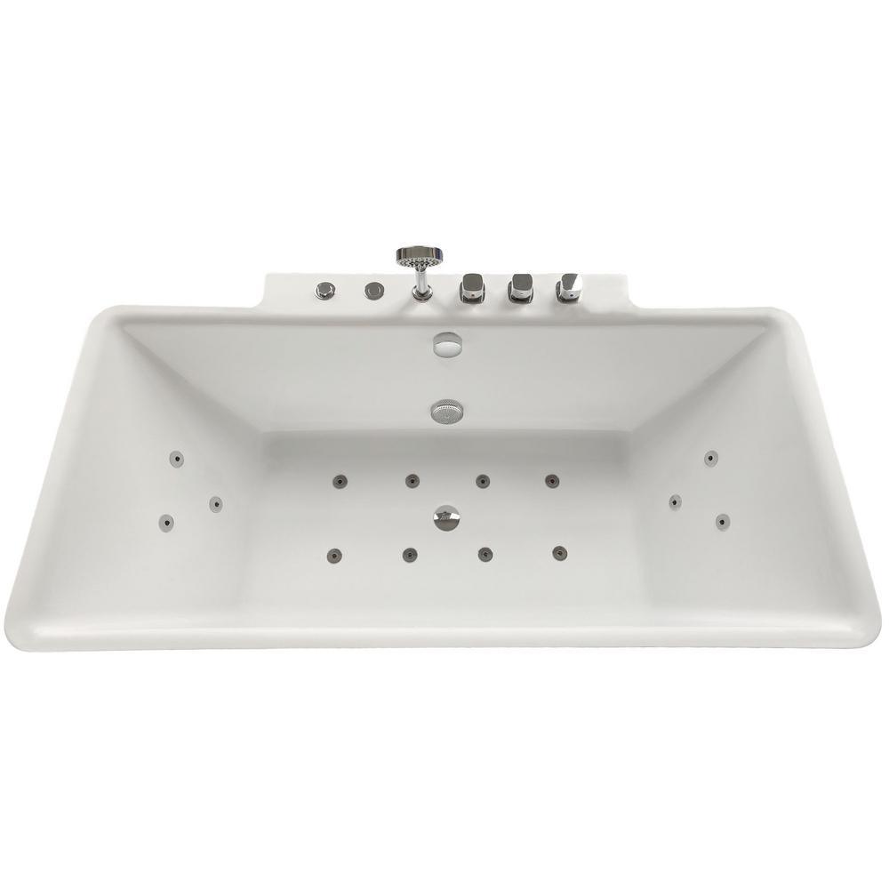 Catania 68 in. Acrylic Flatbottom Whirlpool Bathtub in White - Super Arbor