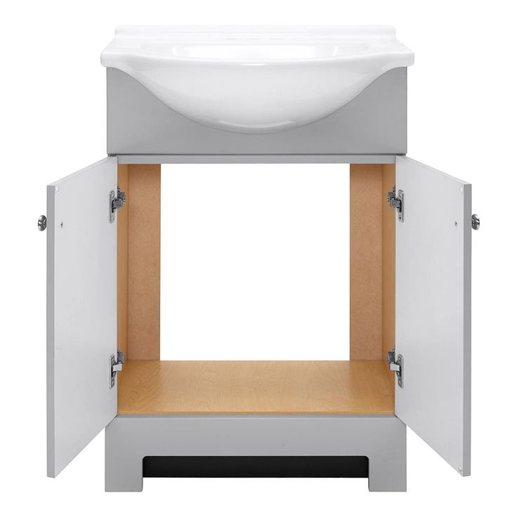 Style Selections Euro 25-in Gray Single Sink Bathroom Vanity with White Cultured Marble Top