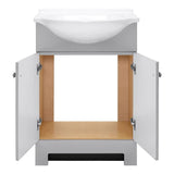 Style Selections Euro 25-in Gray Single Sink Bathroom Vanity with White Cultured Marble Top