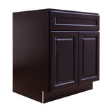 Newport Ready to Assemble 30x34.5x24 in. Base Cabinet with 2-Door and 1-Drawer in Dark Espresso - Super Arbor