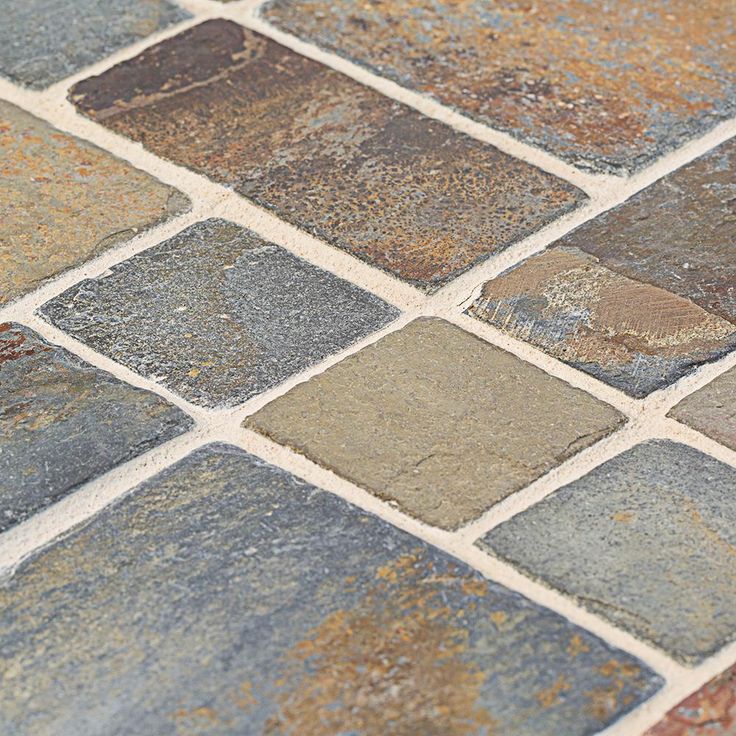 Jeffrey Court Rust Block Medley 11.75 in. x 11.75 in. x 11.5mm Slate Mosaic Floor and Wall Tile