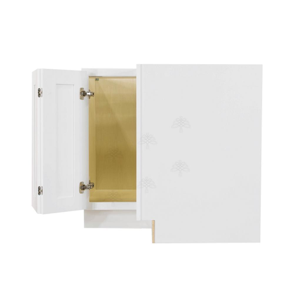 Lancaster Shaker Assembled 36 in. x 34.5 in. x 24 in. Base Lazy Susan Cabinet in White - Super Arbor