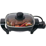 8 in. Black Non-Stick Electric Skillet with Heat Resistant Handles