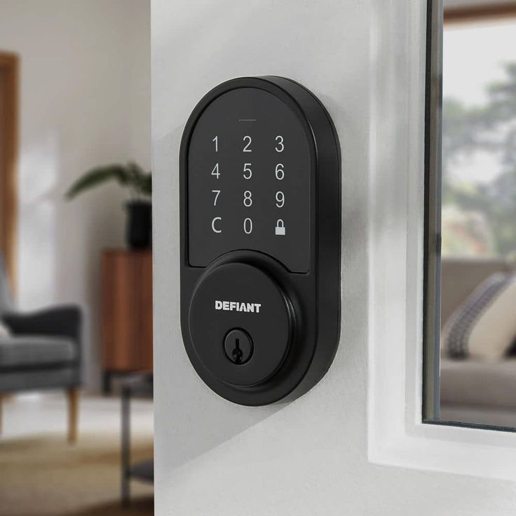 Defiant Round Matte Black Smart Wi-Fi Deadbolt Powered by Hubspace