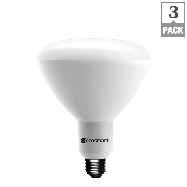 EcoSmart 75-Watt Equivalent BR40 Dimmable LED Light Bulb Soft White (3-Pack)