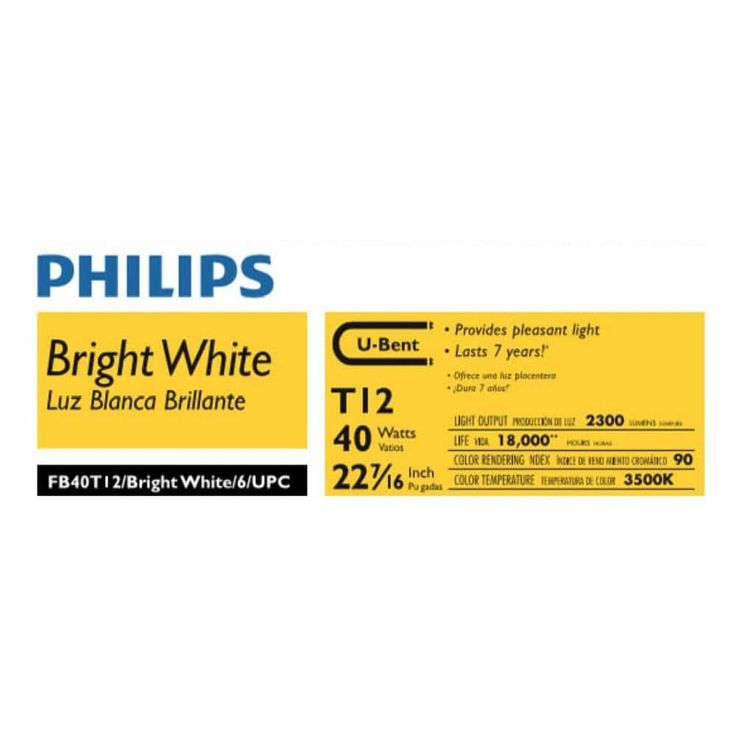 40-Watt 4 ft. Linear T12 U-Bend Fluorescent Tube Light Bulb Bright White (3500K)