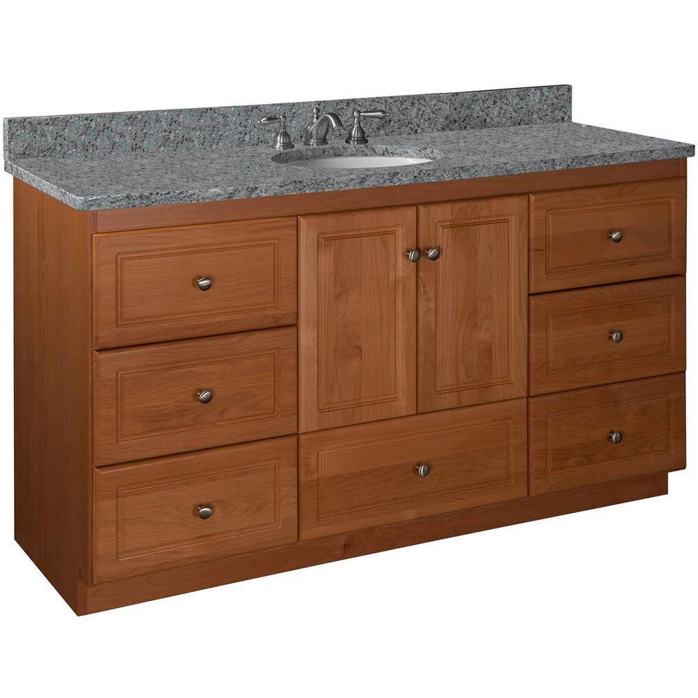 Ultraline 42 in. W x 21 in. D x 34.5 in. H Vanity Cabinet Only in Natural Alder - Super Arbor