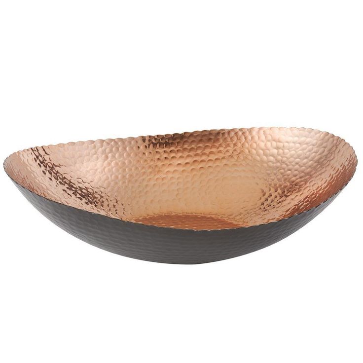 14.5 in. by 11 in. Large Oval Bowl in Black and Copper