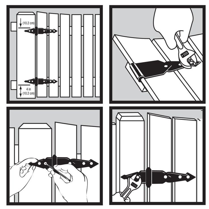 Everbilt 8 in. Black Heavy Duty Strap Hinge (2-Pack)