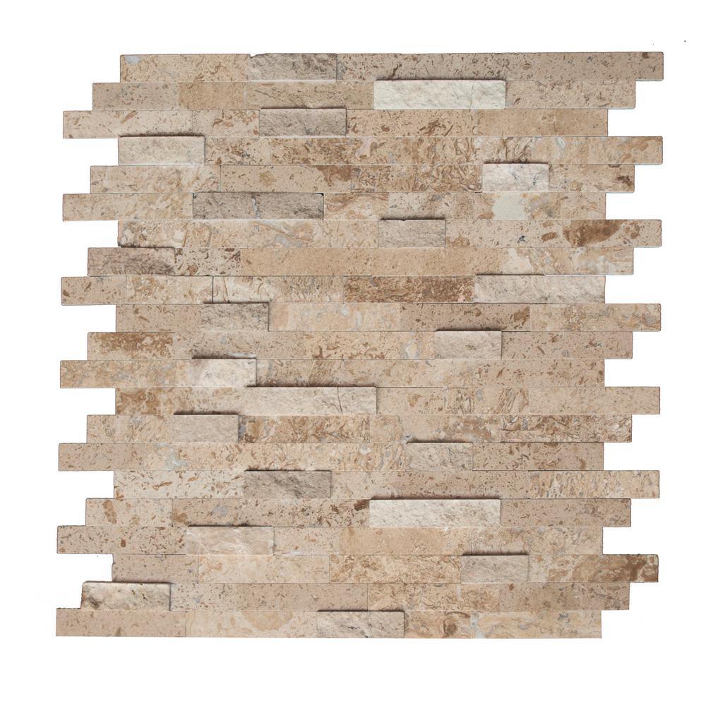 Inoxia SpeedTiles Bengal Brown 11.77 in. x 11.57 in. x 8 mm Stone Self-Adhesive Wall Mosaic Tile (11.4 sq. ft. / case) - Super Arbor