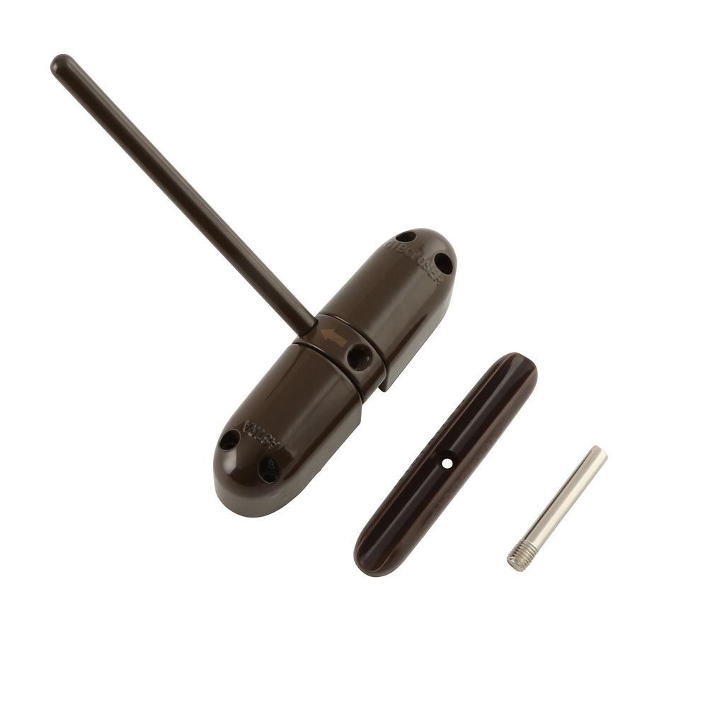 Safety Spring Door Closer, 4-1/4 in., Diecast Construction, Brown, Non-Handed - Super Arbor