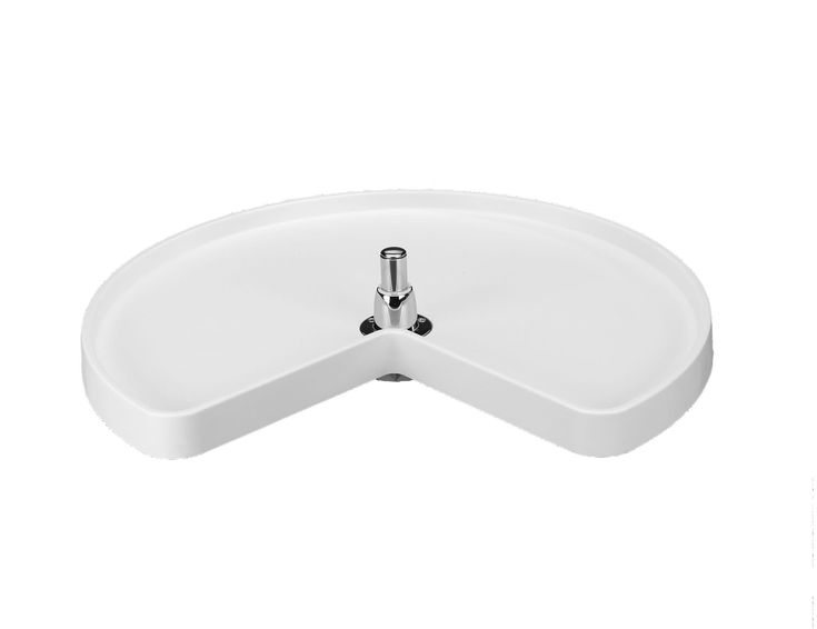Rev-A-Shelf 32 in White Polymer Kidney Lazy Susan w/bottom mount