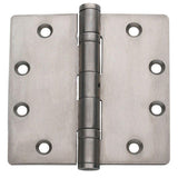 4.5 in. x 4.5 in. Brushed Chrome Ball Bearing Non-Removable Pin Steel Hinge (Set of 3) - Super Arbor