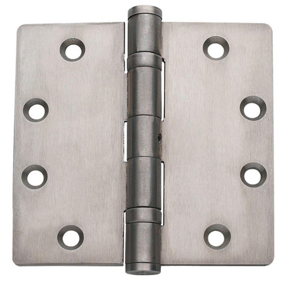 4.5 in. x 4.5 in. Bright Chrome Ball Bearing Non-Removable Pin Steel Hinge (Set of 3) - Super Arbor