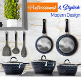 Elegant Diamond 11-Piece Aluminum Nonstick Cookware Set in Blue