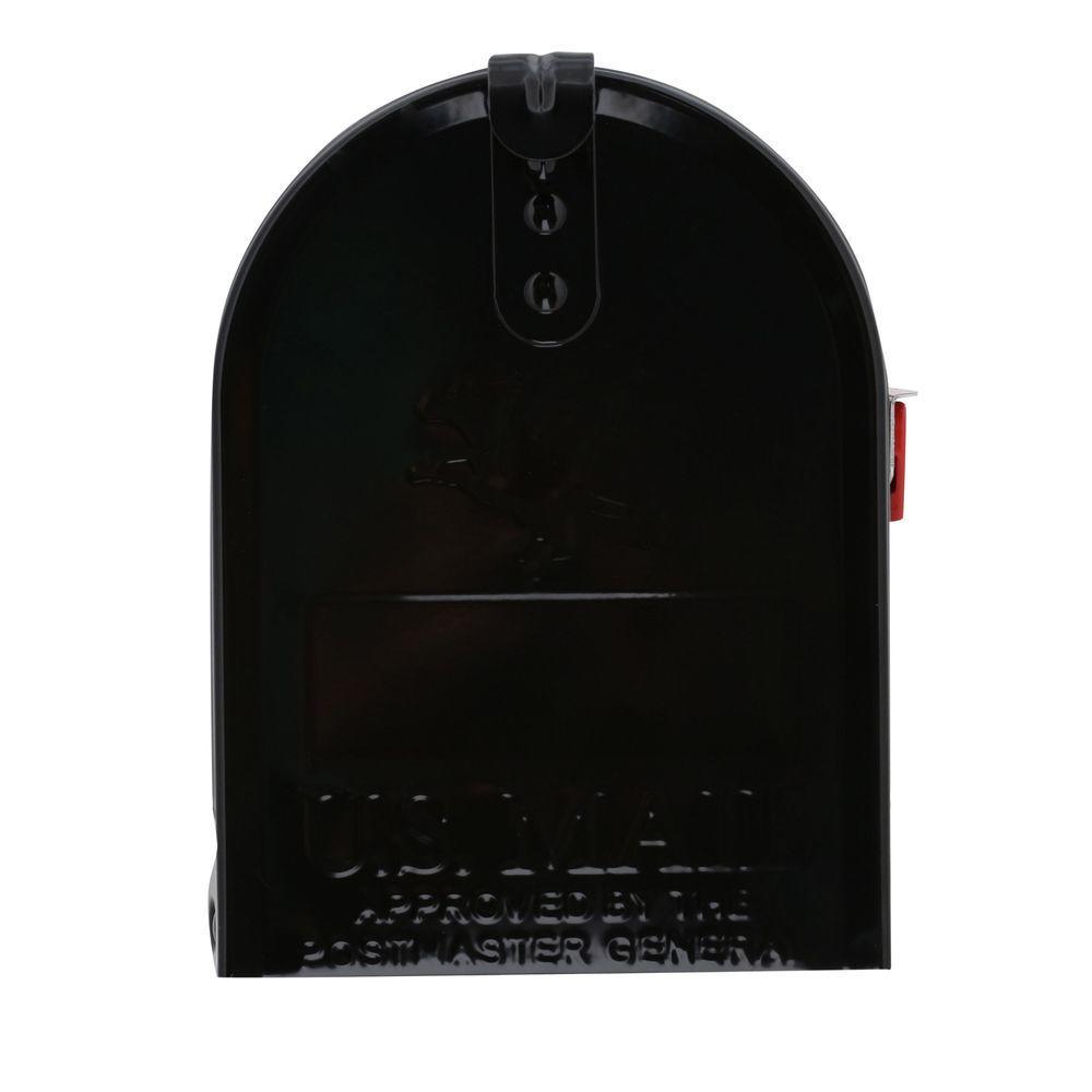 Elite Medium, Steel, Post Mount Mailbox, Black - Super Arbor