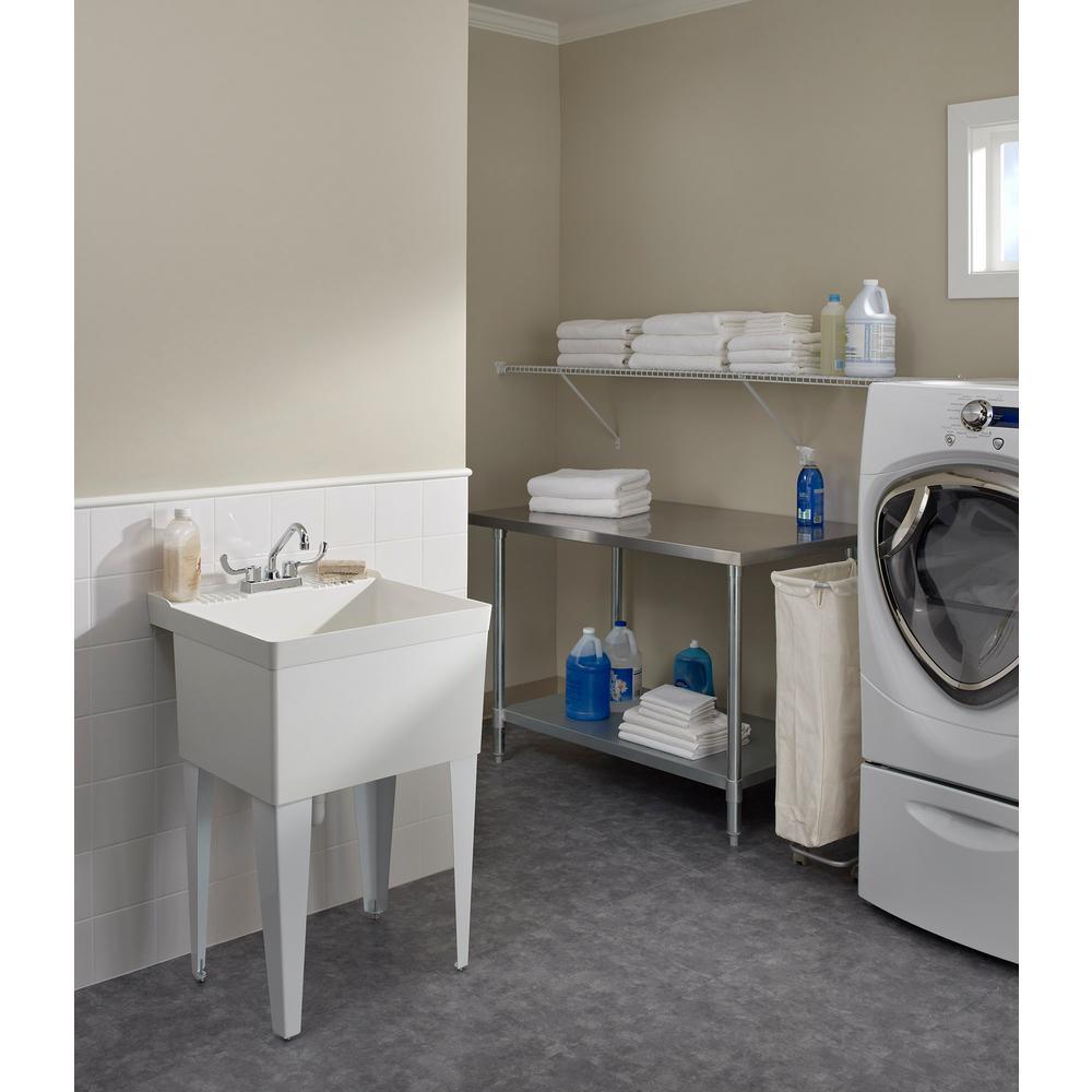Serv-A-Sink 23 in. x 21-1/2 Molded Stone Wall Mount Laundry Sink - Super Arbor